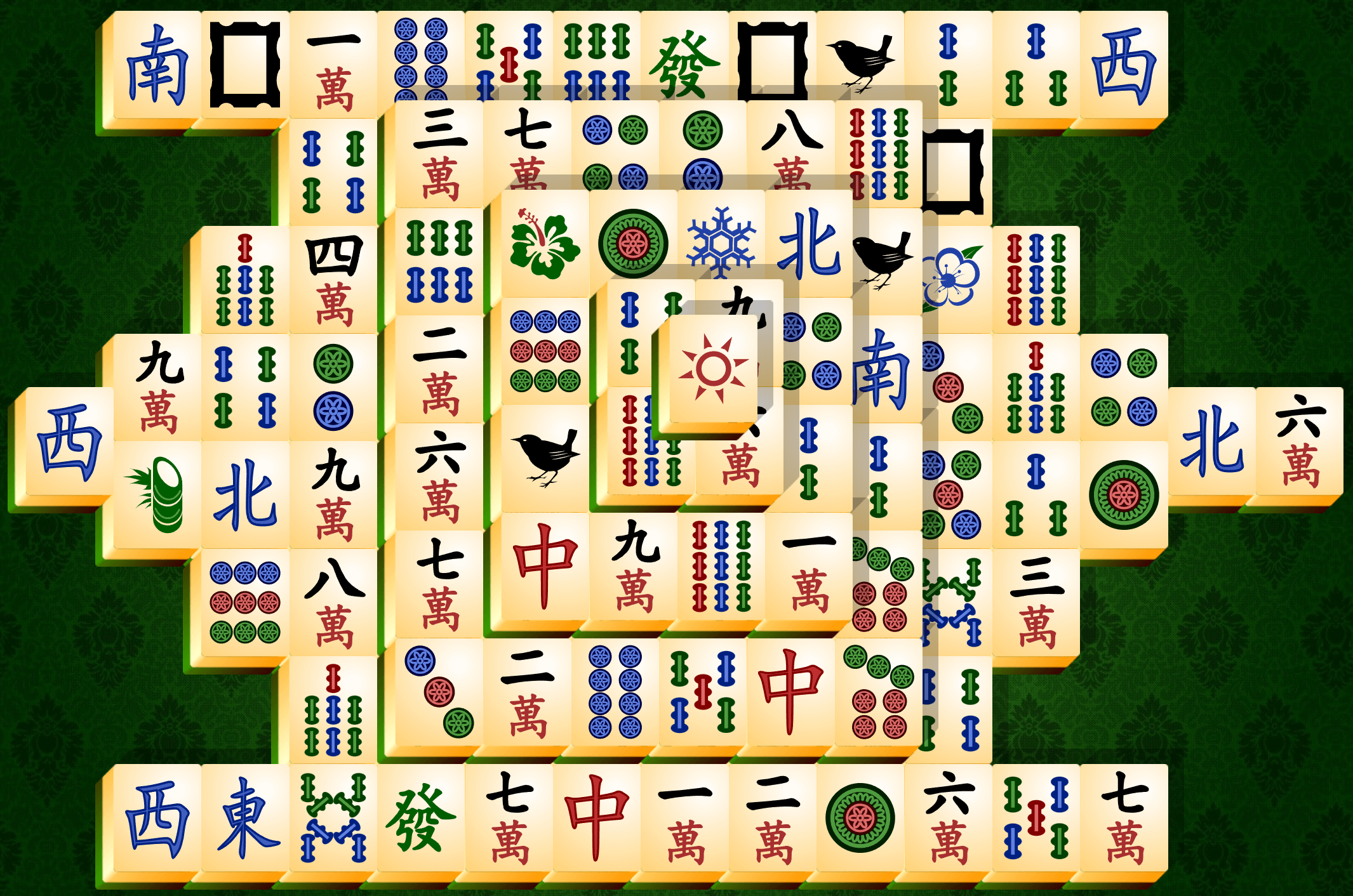 „Mahjong Solitaire“ išdėstymas „Vėžlys“